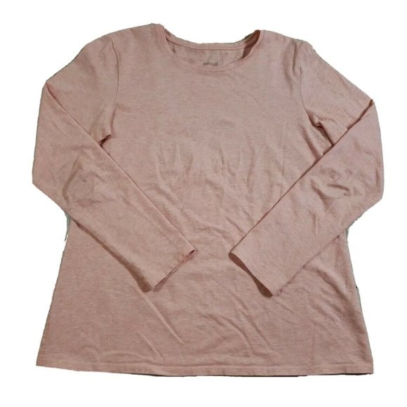 J. Jill Pure Jill Orange Space Dye Stretch Cotton Crew Neck Tee XSP XS Petite - Picture 1 of 10